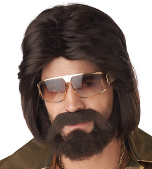 WIG:  Sexy 70's Wig & Moustache
