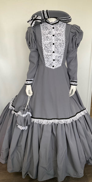 COSTUME RENTAL - c50A Turn of the Century Walking Dress (Med) - 3pc UNAVAILABLE JUNE 7-21