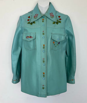 COSTUME RENTAL - X111 Jacket, Baby Blue vinyl med
