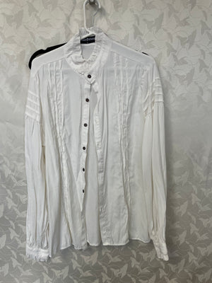 COSTUME RENTAL - G33 White High Quality Pirate Shirt  MEDIUM
