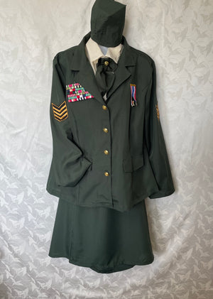 COSTUME RENTAL - O13A WW2 Female Army Uniform 4pcs Large
