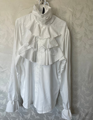 COSTUME RENTAL - C99 Ruffle or Victorian Shirt WHITE Large