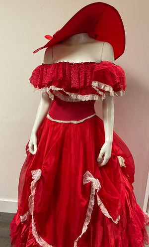 COSTUME RENTAL - C20 Southern belle, Red 6 pc med