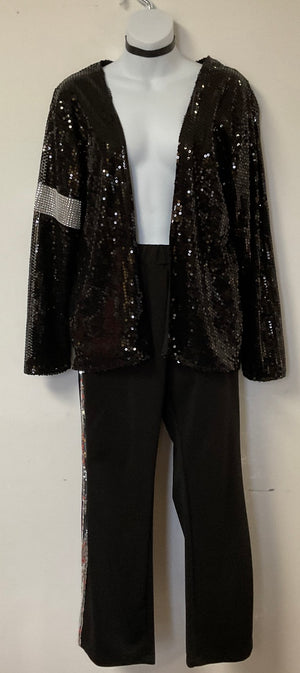 COSTUME RENTAL - D108 Michael Jackson Sequin -6pc Med