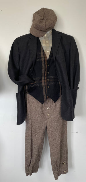 COSTUME RENTAL - J45J 1920's Wool Vest (Brown/Black) XL