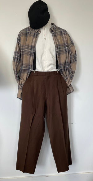 COSTUME RENTAL - J45N 1920's Cotton Shirt (Beige) SMALL