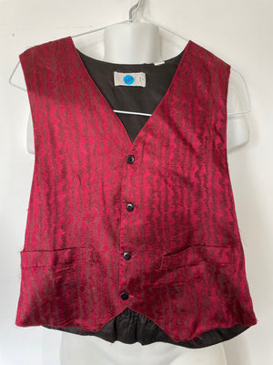 COSTUME RENTAL - J45U Red Satin Vest