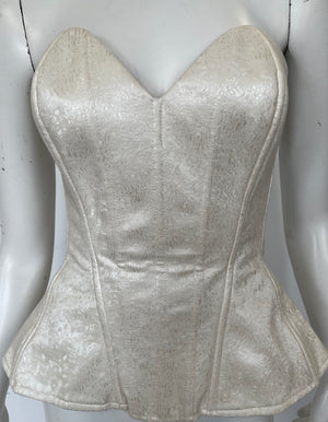 COSTUME RENTAL - G61 White Corset 1pc Extra Small NOT AVAILABLE OCT 29 - NOV 1