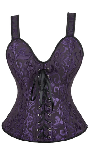 COSTUME RENTAL - C38 Purple Western Corset 1 pc MED
