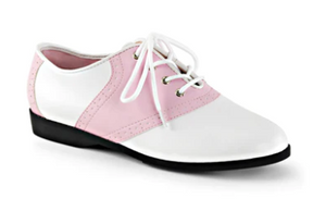 SHOE RENTAL - Z125 Pink and White 1950's Saddle Shoes-Medium