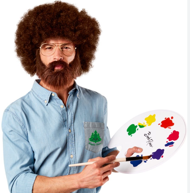 ADULT COSTUME Bob Ross Woodbridge Costume Collection