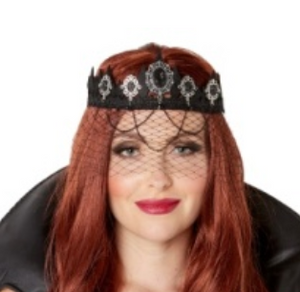 HAT:  Dark Royalty Crown with Veil