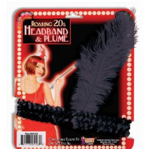ACCESS: 1920's Flapper Headband black sequin