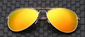 ACCESS: Glasses, 1970's Aviators (gold frame and gold mirrored lense)