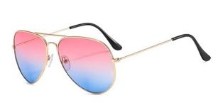 ACCESS: Glasses, 1970's Aviators (silver frame and pink and blue lenses)