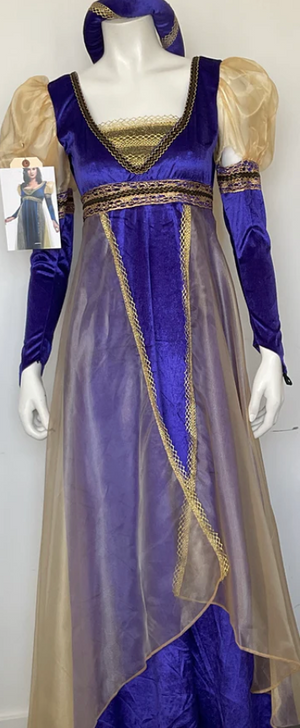 COSTUME RENTAL - A18 Camelot Princess (purple) -2 pcs Large