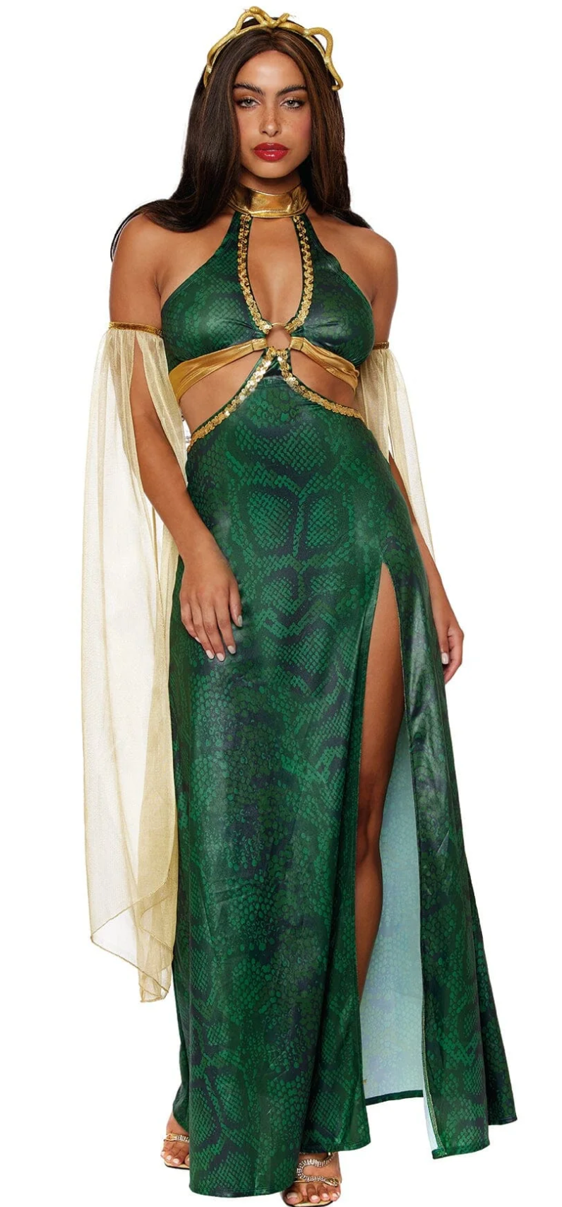gold medusa dress Girls Mythical Medusa Halloween Costume main image 1