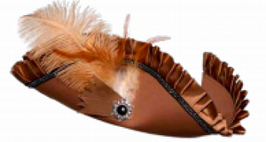 HAT: Tri Corner Fancy Pirate Hat - BROWN