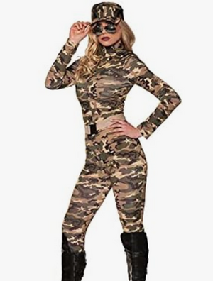 ADULT COSTUME: Camo Jumpsuit Size Small