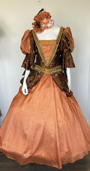COSTUME RENTAL - A16 Courtesan Venetian Gown 3 pc SMALL