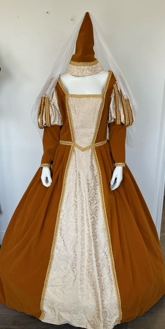 COSTUME RENTAL - A77A Medieval Princess (gold) Medium - 2 pcs COSTUME RENTAL - A77A Medieval Princess (gold) Medium - 2 pcs