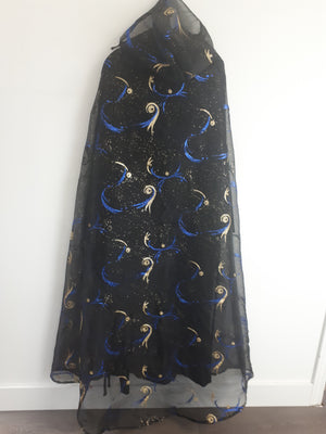 COSTUME RENTAL - P14 Mystical/Wizard Cape (Blue & black)