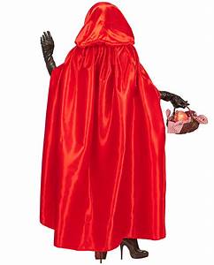 COSTUME RENTAL - P6  Cape, Red  Hooded Satin