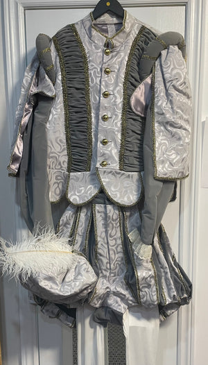 COSTUME RENTAL - A73 Shakesperean Man, Grey XL 4 pcs