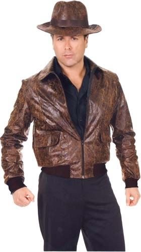 ADULT COSTUME: Brown Leather Jacket