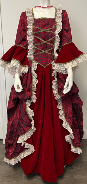 COSTUME RENTAL - B37 Colonial Queen #1 Medium 2 pcs