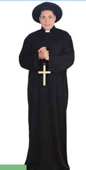 ADULT COSTUME: Priest Costume PLus