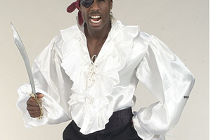 ADULT COSTUME:  Ruffled Pirate SHirt WHite