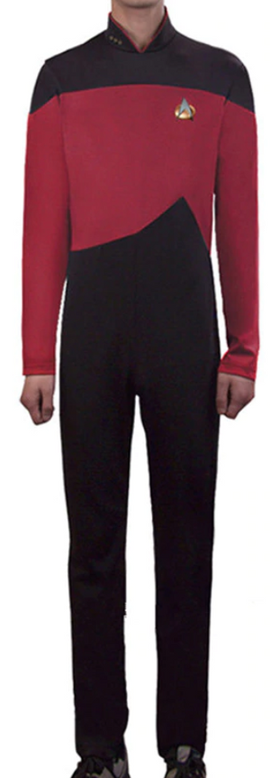 COSTUME RENTAL - D38H Star Trek Red Jumpsuit 1 pc Medium