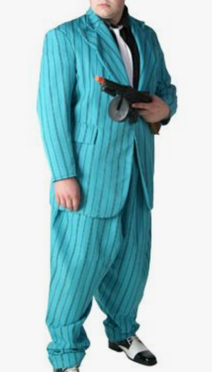 COSTUME RENTAL - J30 1920's Zoot Suit (blue) - 5 pcs