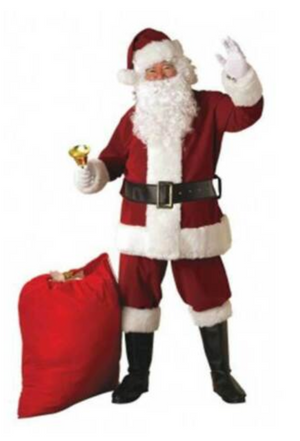 ADULT COSTUMES:  REGAL PLUSH SANTA SUIT 23370 - CRIMSON Standard **SALE PRICING**