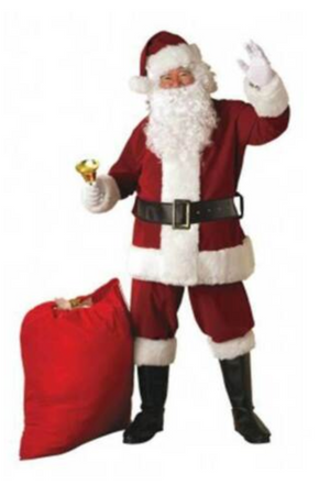 ADULT COSTUMES:  REGAL PLUSH SANTA SUIT - CRIMSON Standard Size