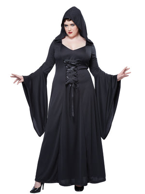 ADULT COSTUME: Hooded Robe Plus Black