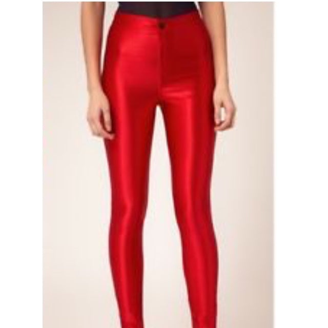 COSTUME RENTAL - X331 Shiny Red disco Pants med – WPC Retail Group Ltd.
