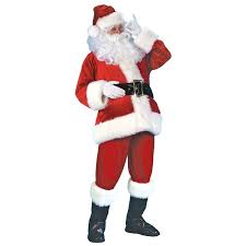 ADULT COSTUMES:  VELOUR SANTA SUIT - Standard Size