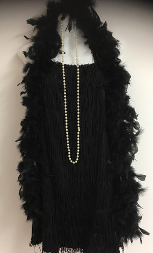 COSTUME RENTAL - J14 1920's Flapper , Black 6 pc  large