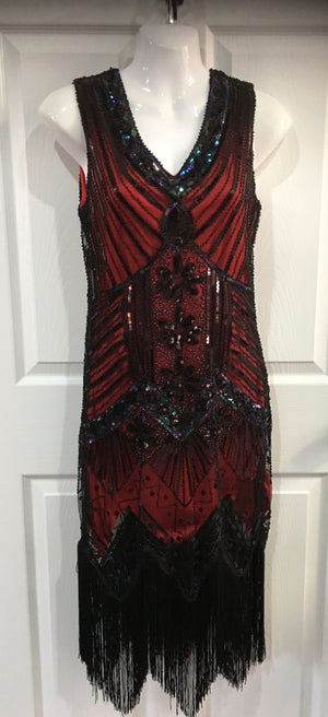 COSTUME RENTAL - J2 1920's Great Gatsby Dress - Red Small