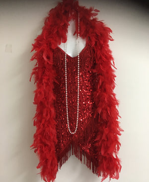 COSTUME RENTAL - J11 1920's Red Flapper 6 pcs MED
