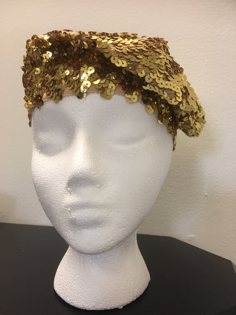 COSTUME RENTAL Z95 Gold Sequin Beret Woodbridge Costume Collection