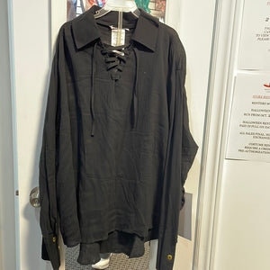 COSTUME RENTAL - G40 Pirate SHirt, Black XL -