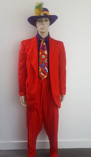 COSTUME RENTAL - J23  1920's The Boss Zoot Suit (red) - 6pcs