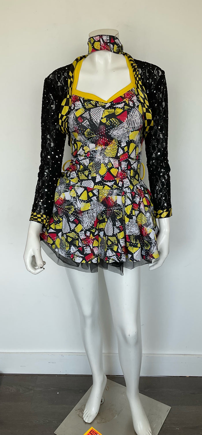 COSTUME RENTAL - Y229 1980's Street Art Dress 4 pcs MED