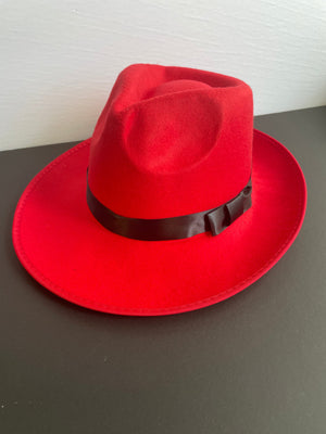 COSTUME RENTAL - Z104 Red Fedora Gangster Hat
