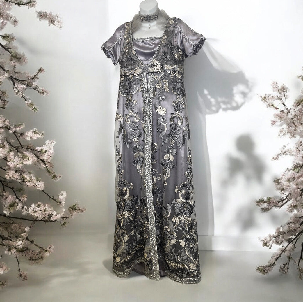 bridgerton silver dress I have zero good workshop photos of our dress for Yerin Ha's Bridgerton Silver Lady, as we finished it after 9pm for an early morning deadline, so our highest priority was to
