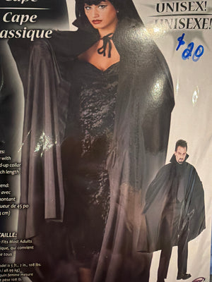 ACCESS: Cape, Black 45" with stand up collar