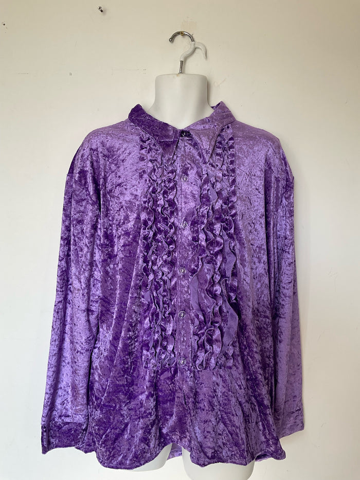 COSTUME RENTAL - X43G Disco Shirt, Purple Medium